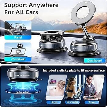 Support Téléphone Magnétique à Ventouse (Voiture)