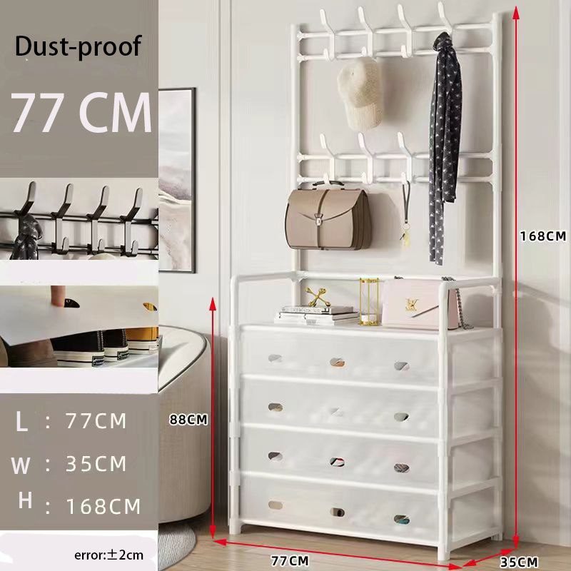 Armoire de Rangement Multifonction avec Porte-Manteau