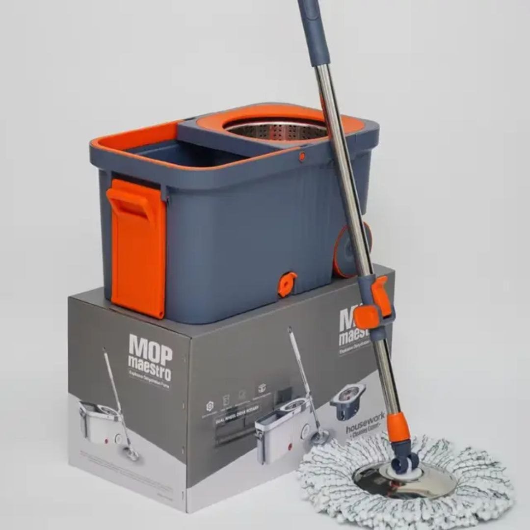 Mop Maestro 360° Spin Mop – Seau Essoreur Rotatif avec Roues