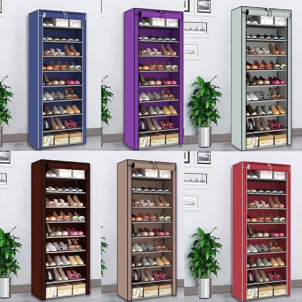Armoire à Chaussures 10 Niveaux avec Housse