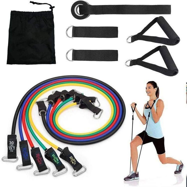 Kit Bandes de Résistance Fitness (11 pièces) – Musculation & Sport à Domicile