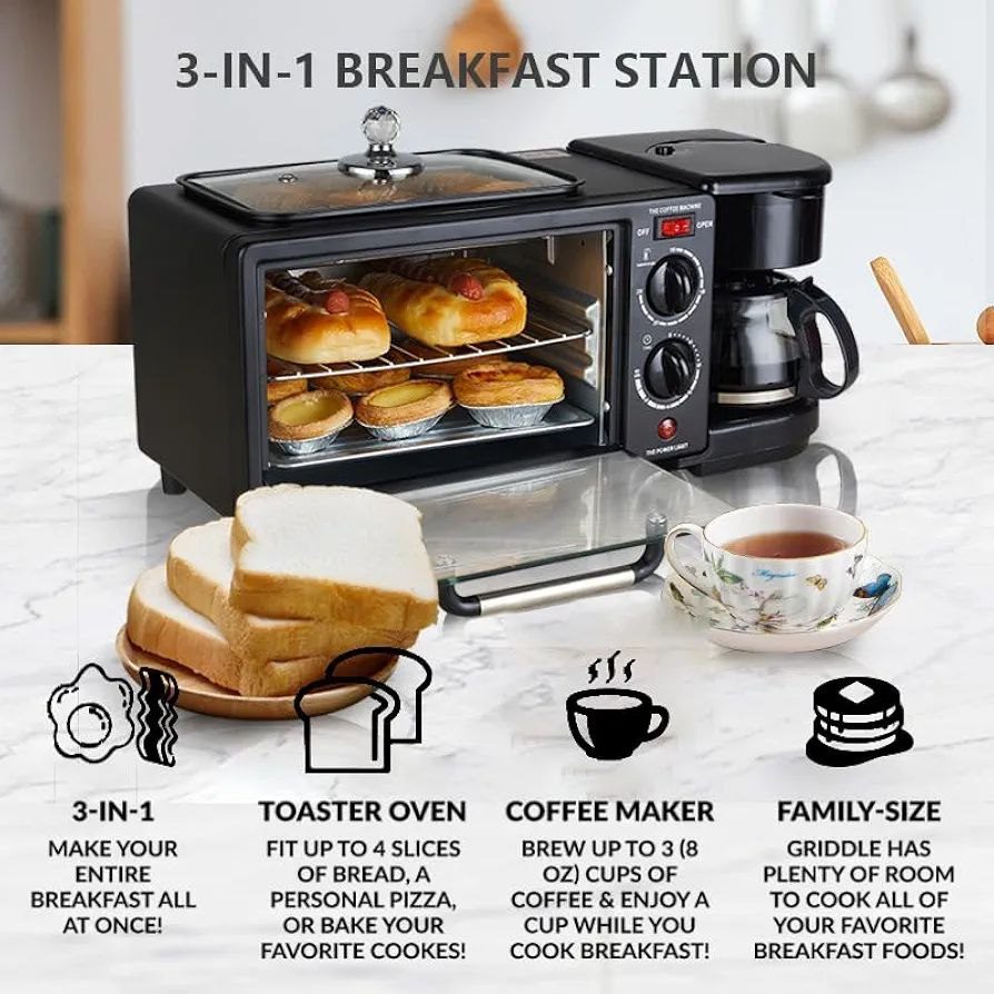 Breakfast Master 3en1 – Machine Petit Déjeuner Multifonction