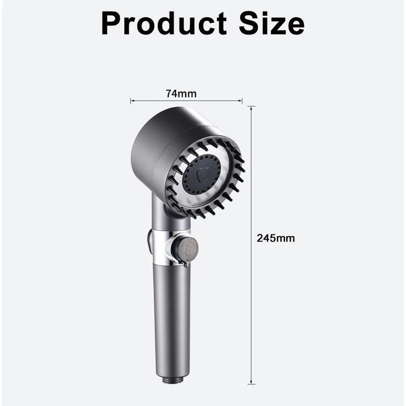 Pommeau de douche filtrant multifonction avec brosse en silicone image 7