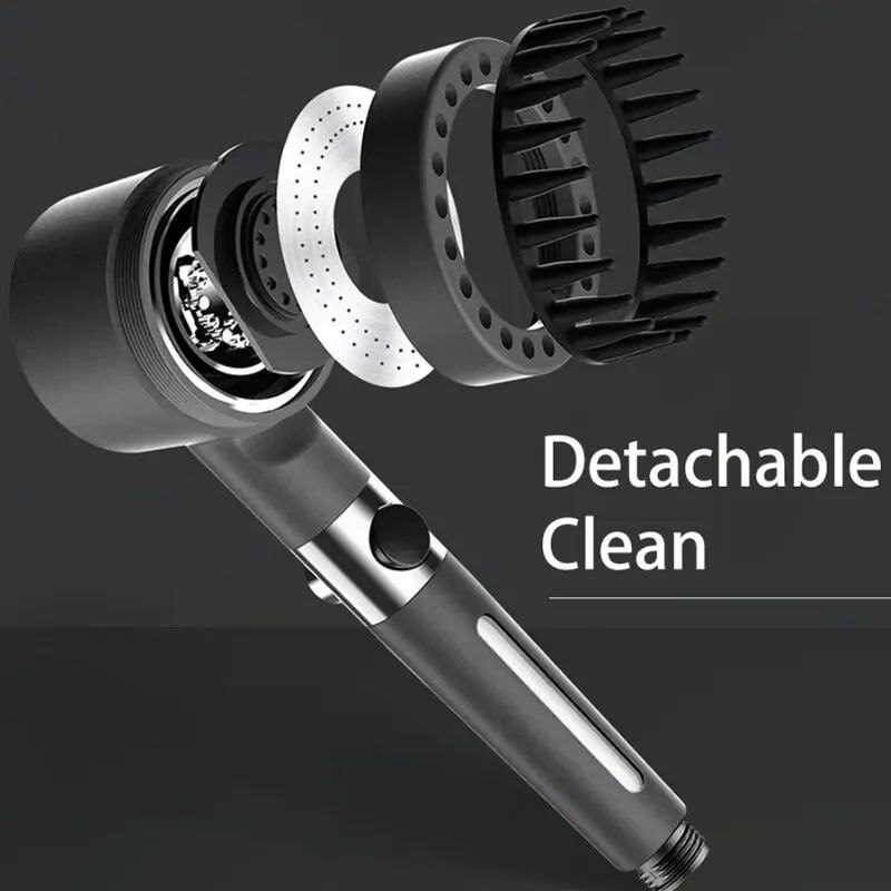 Pommeau de douche filtrant multifonction avec brosse en silicone image 9