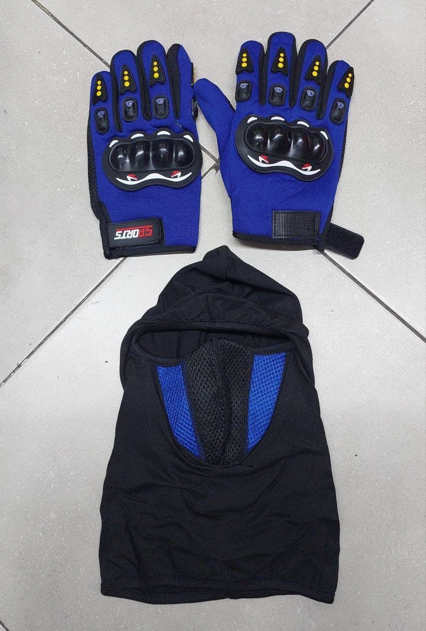 Gants Moto Protection + Masque Balaclava Respirant صورة 9