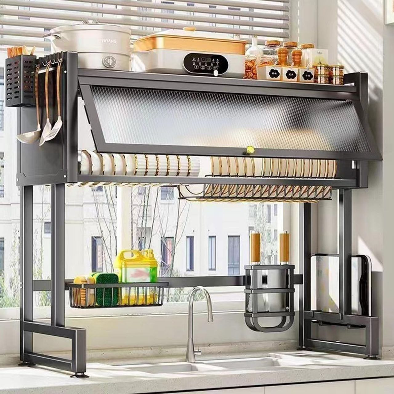 Égouttoir Vaisselle Multifonction au-dessus de l’Évier – Kitchen Rack Premium image 8