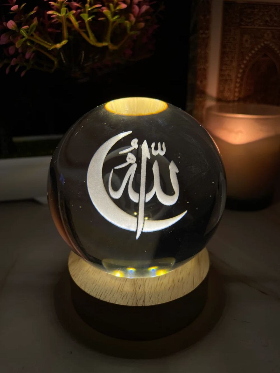 Lampe Cristal LED 3D – Décor Islamique Élégant image 2