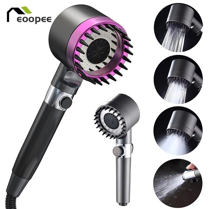 Pommeau de douche filtrant multifonction avec brosse en silicone image 2