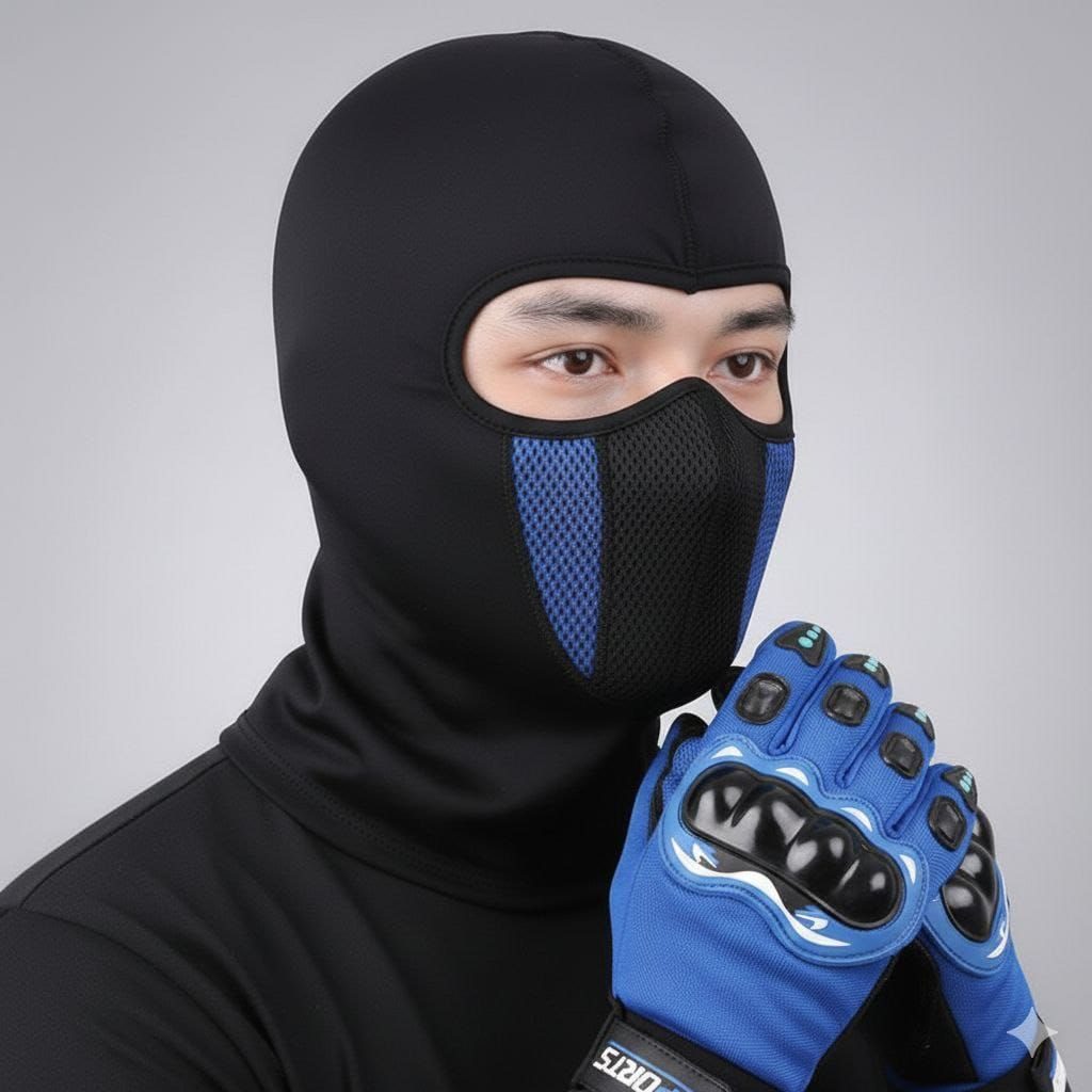Gants Moto Protection + Masque Balaclava Respirant صورة 8