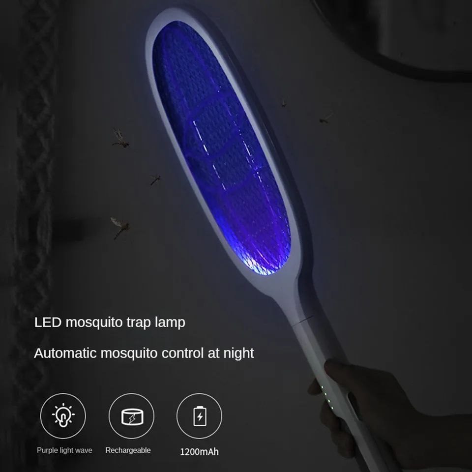 Raquette anti-moustiques électrique rechargeable avec lampe LED UV image 8