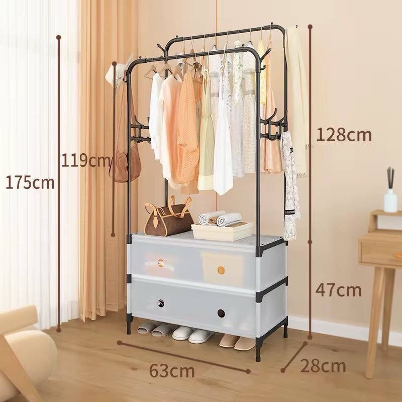 رف مزدوج للأحذية ورف للمعاطف image 5