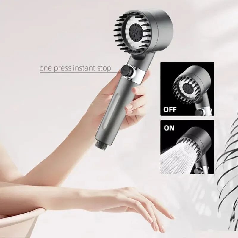 Pommeau de douche filtrant multifonction avec brosse en silicone image 5