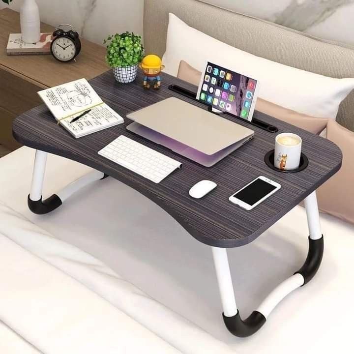 Table pliante pour lit avec support tablette et porte-gobelet image 3