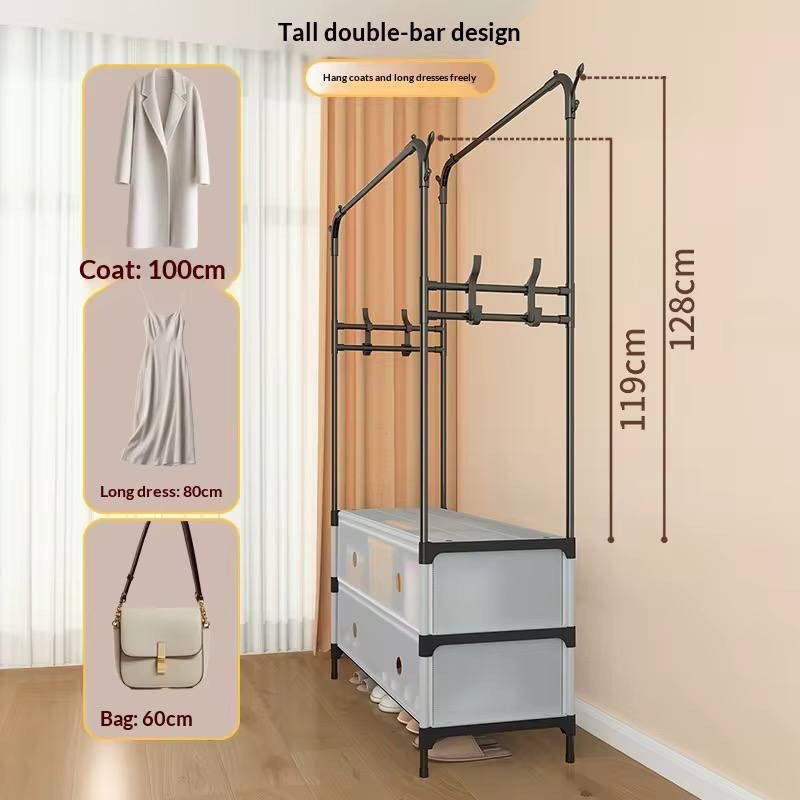 رف مزدوج للأحذية ورف للمعاطف image 4