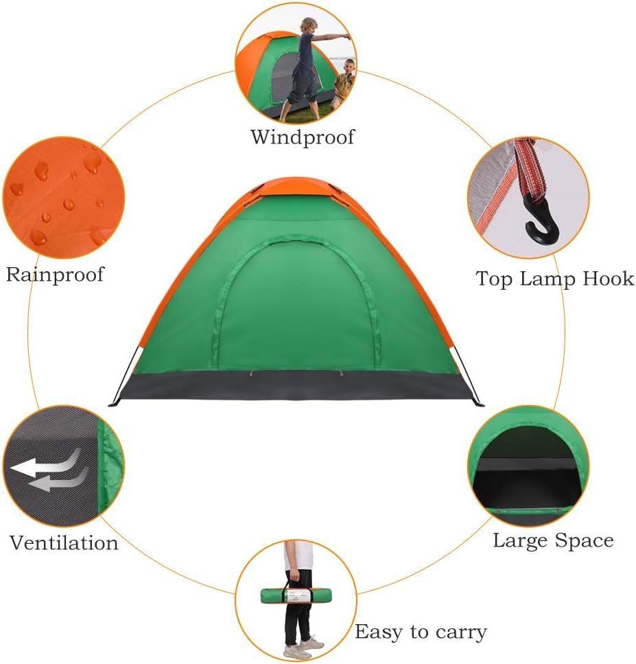 Tente de Camping Portable 2-4 Personnes – Imperméable & Coupe-Vent image 6