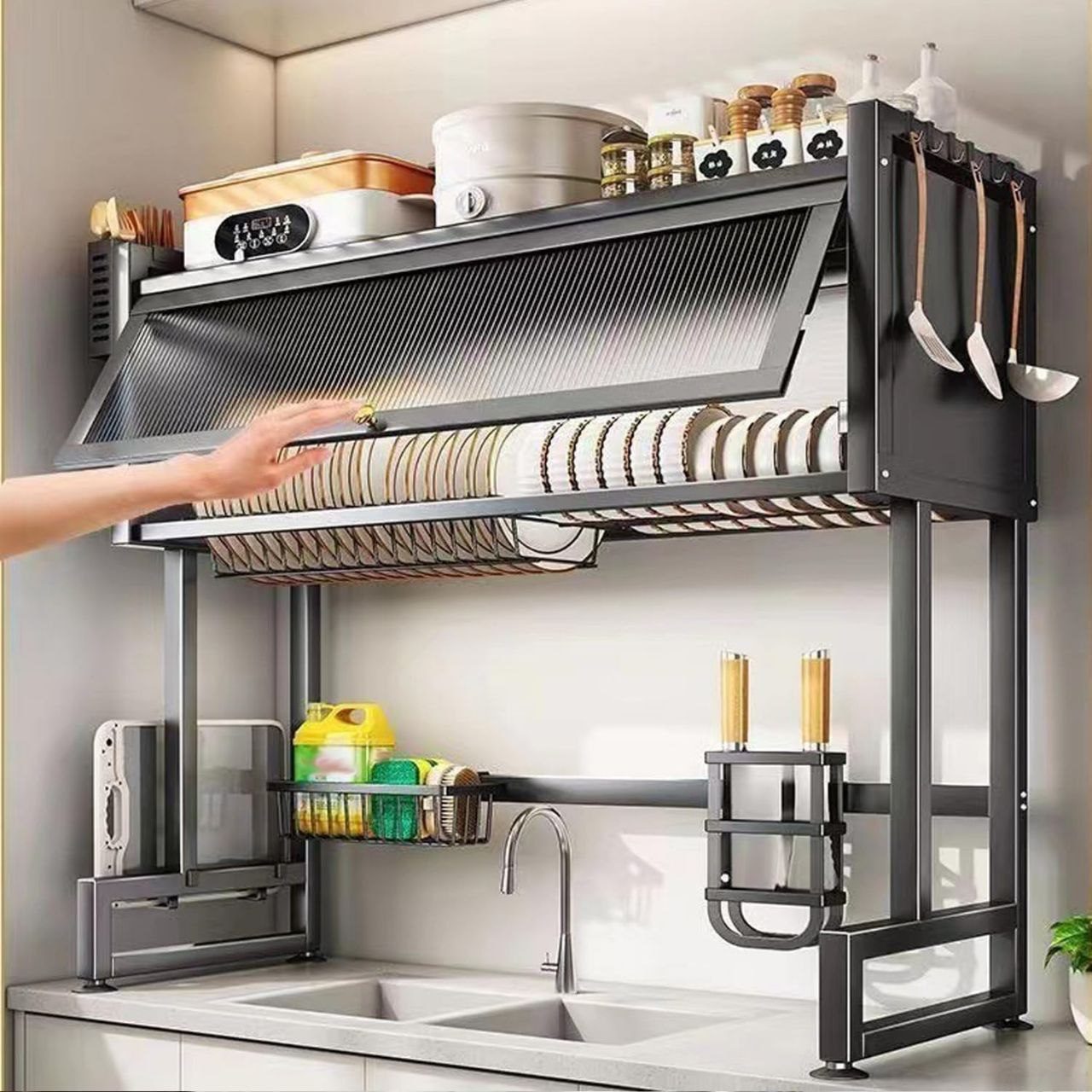 Égouttoir Vaisselle Multifonction au-dessus de l’Évier – Kitchen Rack Premium image 6