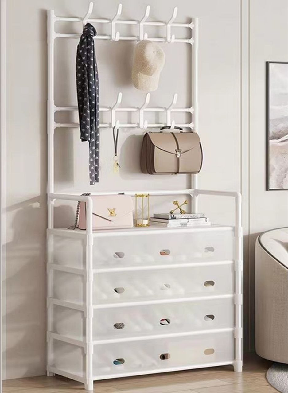 Armoire de Rangement Multifonction avec Porte-Manteau image 4