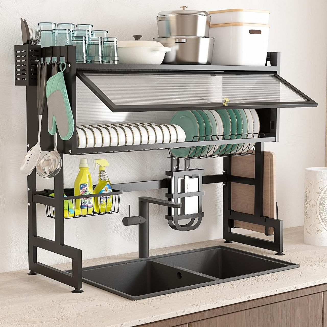 Égouttoir Vaisselle Multifonction au-dessus de l’Évier – Kitchen Rack Premium image 2