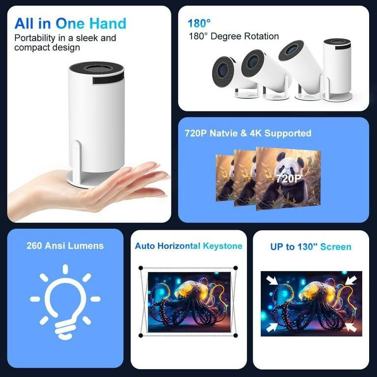 Mini Projecteur Smart HY300 Pro Max – Android 11 & WiFi 6 🎥 image 6