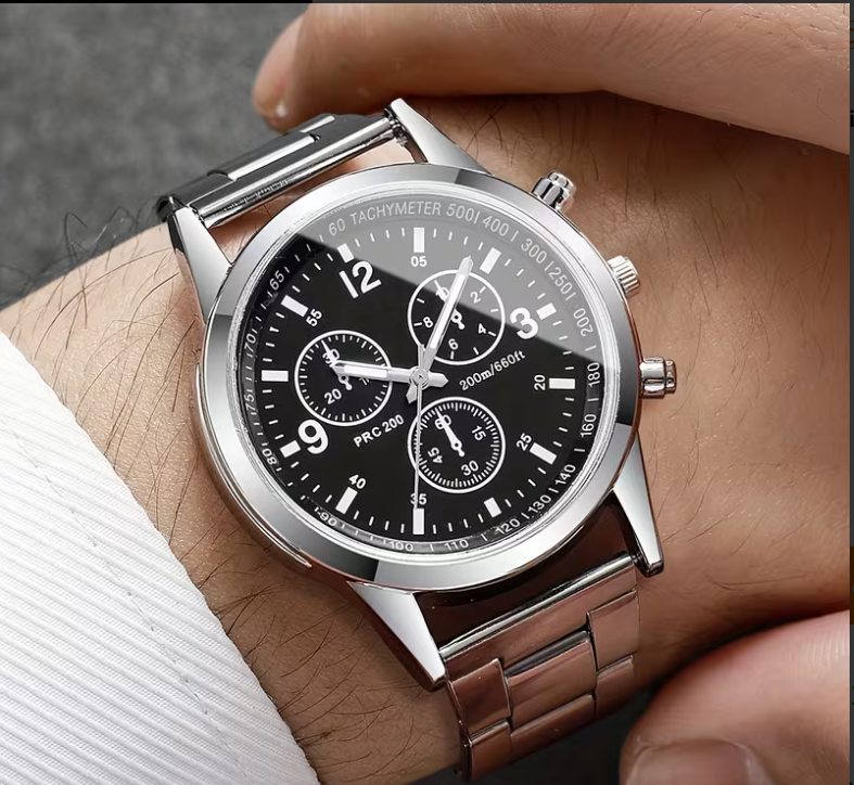 Montre Homme Élégante Chronographe en Acier Inoxydable – Style Moderne & Résistant image 4