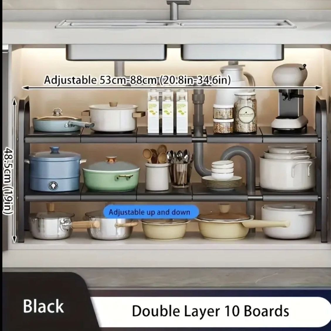 Étagère Extensible Sous Évier – Organisateur Cuisine & Salle de Bain image 8