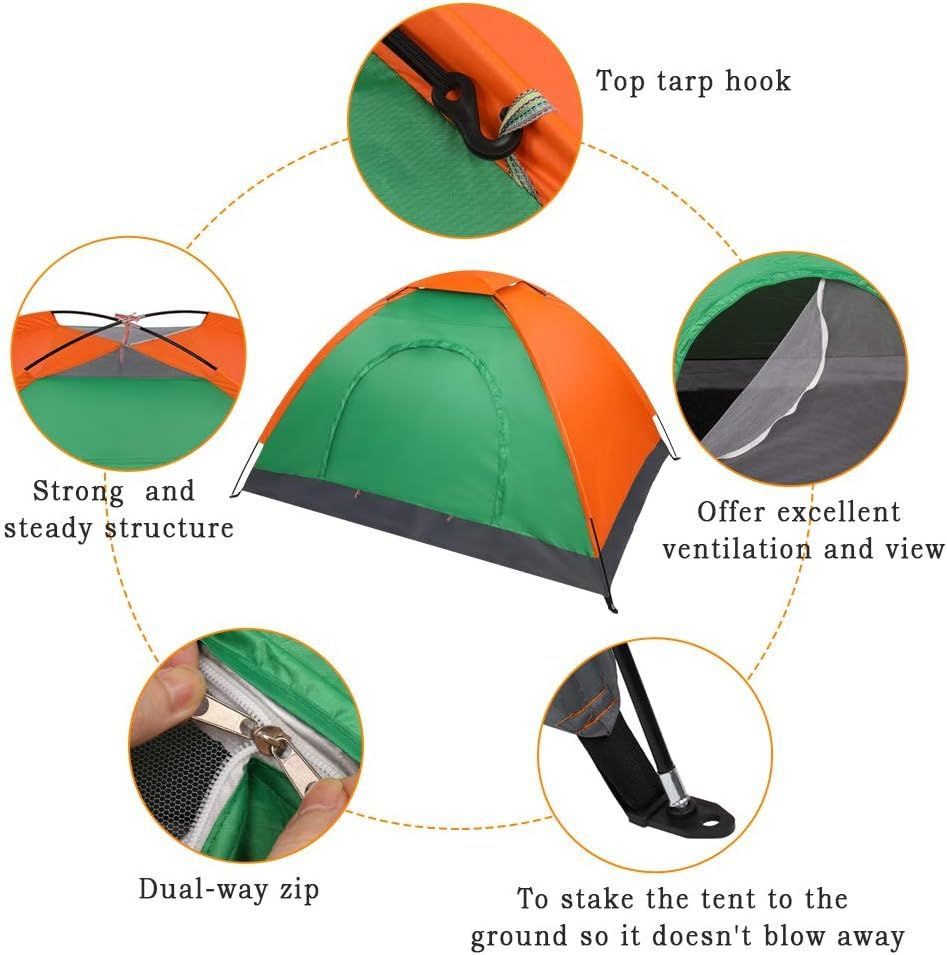 Tente de Camping Portable 2-4 Personnes – Imperméable & Coupe-Vent image 7