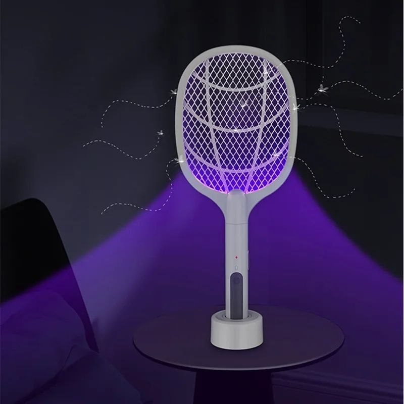 Raquette anti-moustiques électrique rechargeable avec lampe LED UV image 2
