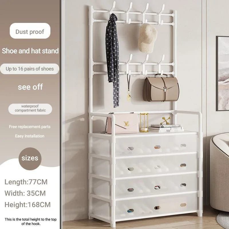 Armoire de Rangement Multifonction avec Porte-Manteau image 3