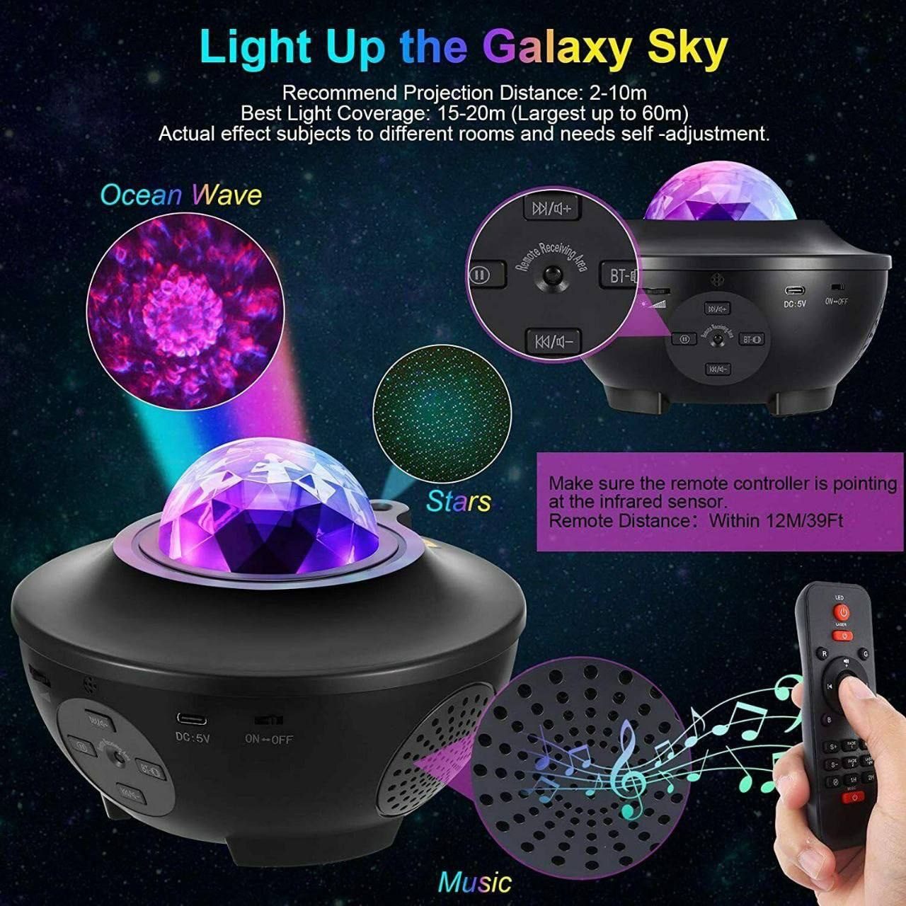 Projecteur Galaxy LED avec Musique image 5
