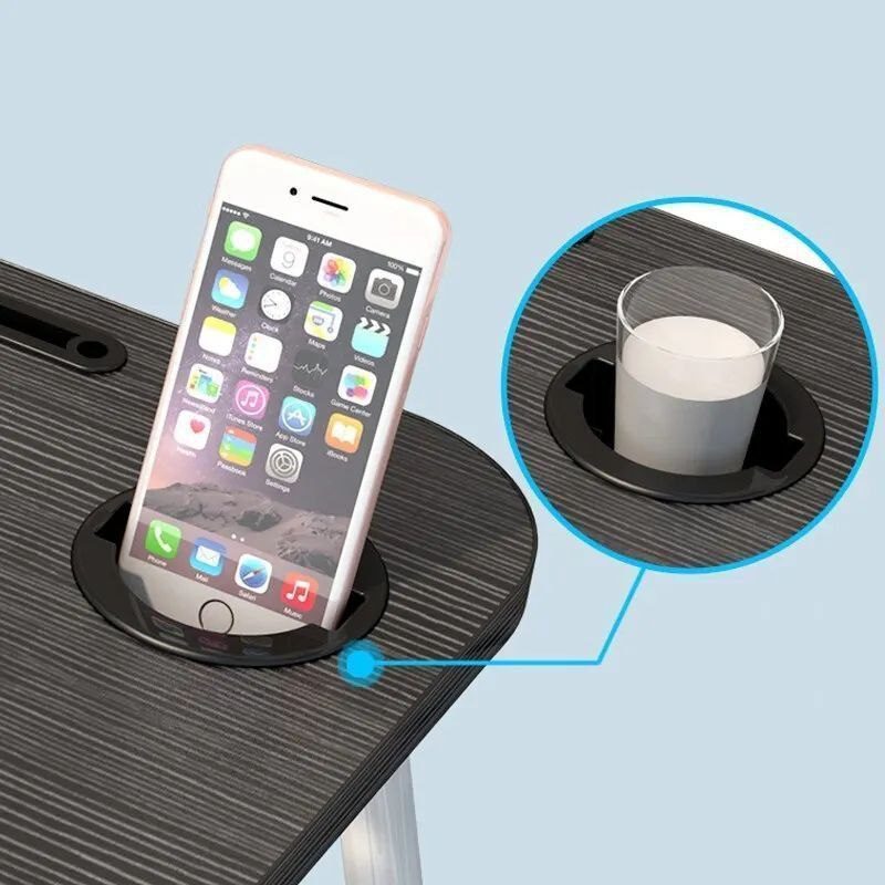 Table pliante pour lit avec support tablette et porte-gobelet image 4