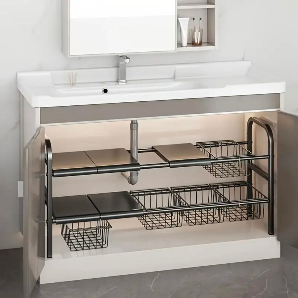 Étagère Extensible Sous Évier – Organisateur Cuisine & Salle de Bain image 3