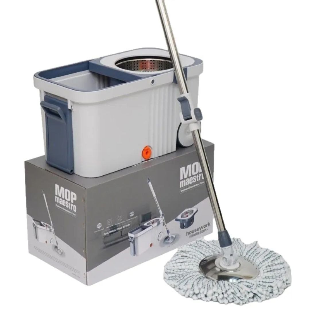 Mop Maestro 360° Spin Mop – Seau Essoreur Rotatif avec Roues image 2