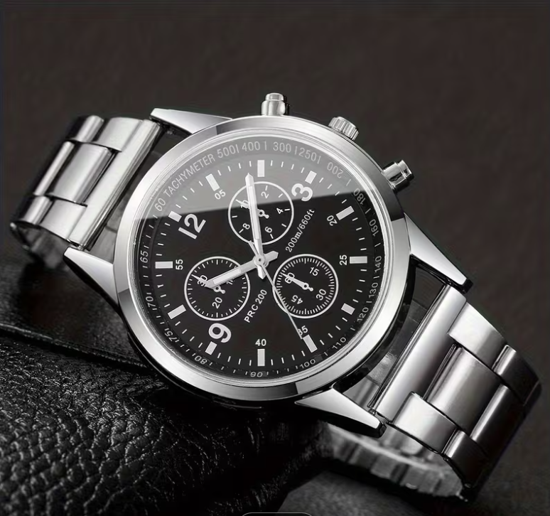 Montre Homme Élégante Chronographe en Acier Inoxydable – Style Moderne & Résistant image 2